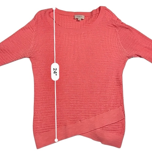 LOFT Coral Long Sleeve Asymmetrical Hem Sweater Size M - Picture 15 of 17